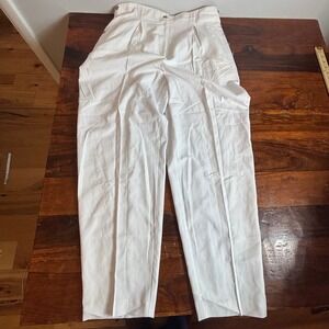 Together! White Sailor Pants High Waisted Pleated Tapered Trousers Vintage Sz 16